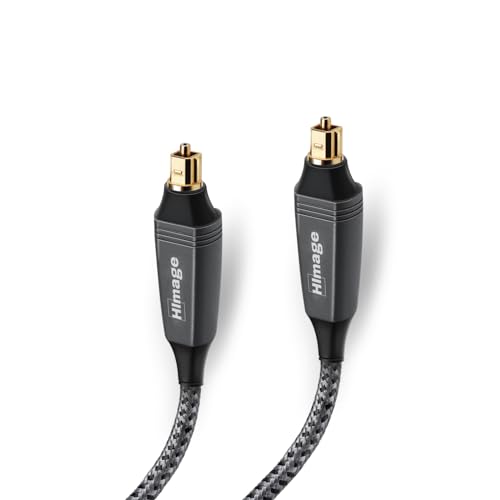 Himage Cavo Toslink Ottico Maschio Maschio, Connettori Dorati 24K, Rivestito In Tessuto, Alta Qualità Audio, Scocca In Alluminio, 1.5M Di Lunghezza