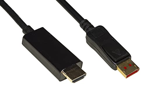 Link Lkcdph1421 Cavo Displayport 1.4 Hdmi 2.0 Contatti Dorati 4Kx2K 60Hz, 18Gbps Hdr Rgb 4:4:4 Doppia Schermatura, Nero, 1 M
