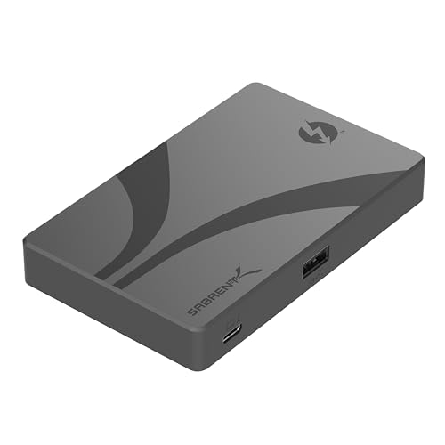 Sabrent Thunderbolt 4 Hub Con Ricarica Da 60W Per Laptop, Dock Usb C, Supporta 2 Monitor 4K A 60Hz O 1 Monitor 4K A 144Hz, Monitor 5K/6K/8K A 60Hz (Ds