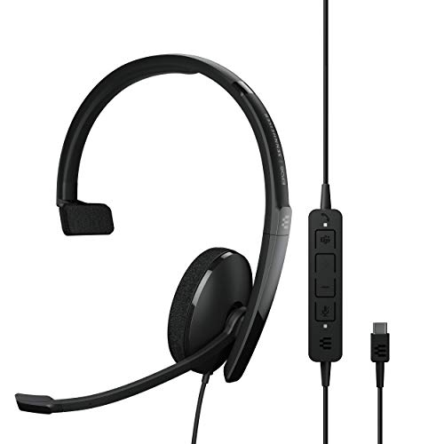 Epos | Sennheiser Adapt 130T Usb-C Ii (1000903) - Auricolare Monaurale Cablato, Connettività Usb-C, Certificato Per Ms Teams, Ottimizzato Per Uc - Suo