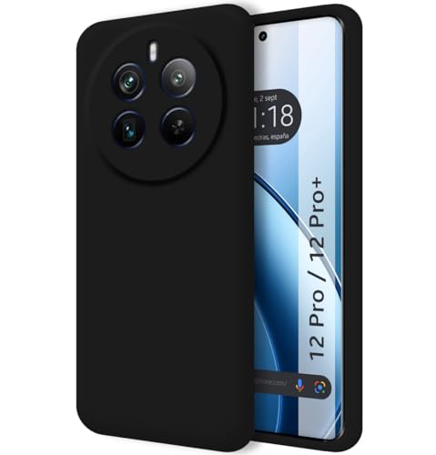 Tumundosmartphone Custodia In Silicone Liquido Ultra Morbido Per Realme 12 Pro 5G / 12 Pro Plus 5G Colore Nero