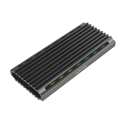 Aisens Caja Externa Para Disco Duro Ssd M.2 Sata Nvme Asm2-Rgb011Gr Usb 3.2 Gen2 Sin Tornillos