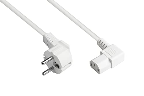 Good Connections Cavo Di Alimentazione – 5 M – Spina Con Contatto Di Protezione Tipo E+F (Cee 7/7, Angolato) Su Presa C13 Per Dispositivi A Freddo (Dr