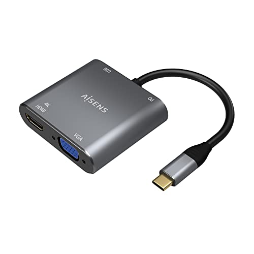 Aisens Adaptador Usb Tipo A109-0626 Hdmi Hembra Vga Hembra Usb Tipo-C Macho Usb Hembra Usb Tipo-C Hembra
