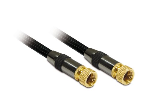 Metronic 419010 Prolunga Cavo "F" Tv/Sat Coassiale Schermata Hd 4K, Serie Premium, Nero