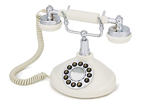 Gpo Opal Telefono A Quadrante Push Button, Stile Retrò, Panna E Effetto Cromato