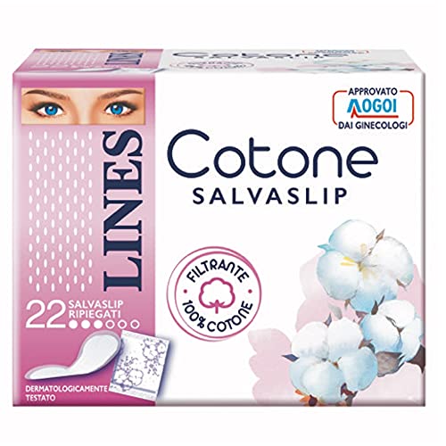 Cotone Lines Bio Assorbenti Proteggislip Ripiegati, Confezione Da, 22 Pezzi