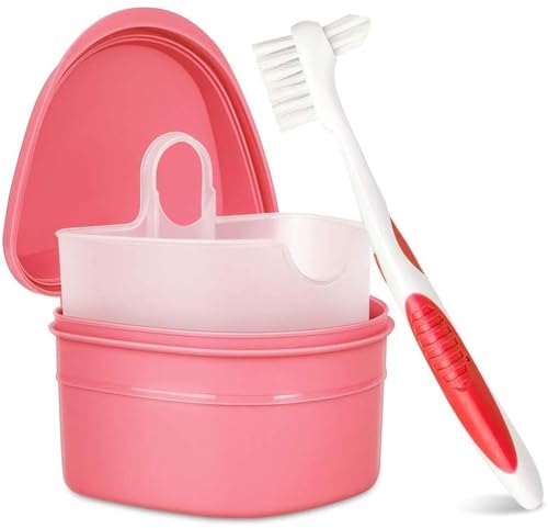 Y-Kelin Protesi Cleanning Set Protesi Pulizia Di Protesi Spazzola (Rosa)