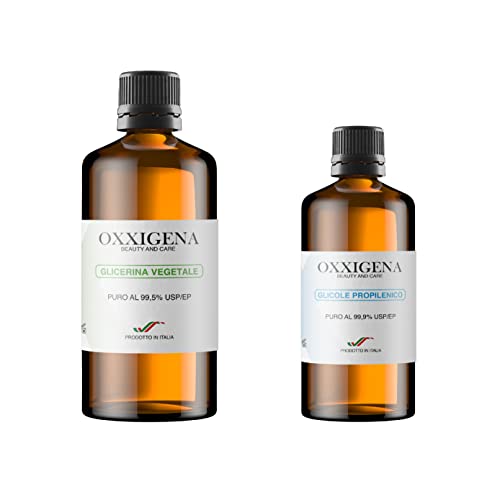 Oxxigena - Kit Base Neutra Da 750 Ml, Con Glicerina Vegetale Liquida Pura ≥ 99,5% (500 Ml) + Glicole Propilenico Liquido Puro (250 Ml), 70 Vg / 30 Pg,