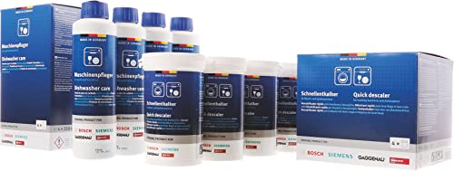 Set Pulizia 4 X 250Ml Detergente Sgrassante Lavastoviglie + 4 X 250Gr. Anticalcare Lavatrice/Lavastoviglie Compatibile Con Bosch Siemens Neff Gaggenau