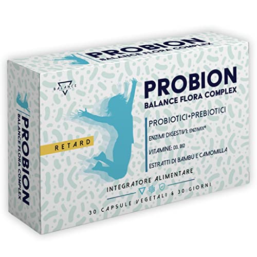 Probion® | Fermenti Lattici Probiotici | Probiotici E Prebiotici | 40 Miliardi Cfu | Enzi-Mix™ Enzimi Digestivi + Vitamine + Bambù E Camomilla Per Eli