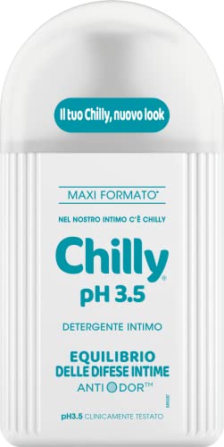Chilly, Detergente Intimo Ph 3.5, Equilibrio Per Le Difese Intime, Con Anti-Odor, Formulato A Ph Acido Per Stimolare La Naturale Azione Di Difesa Dei