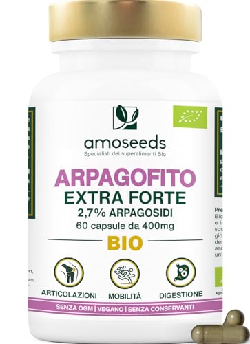Arpagofito Bio, Artiglio Del Diavolo | Extra Forte, 3000Mg / Giorno | Articolazioni, Tendini, Mobilità | 2,7% Arpagosidi | Qualità Superiore