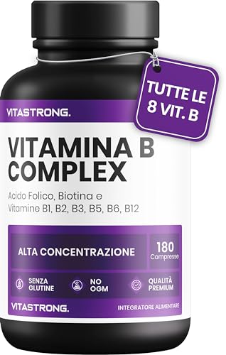 Vitamina B Complex Ad Alto Dosaggio - 180 Compresse Di Vitamine Gruppo B Con Biotina, Acido Folico, B1,B2,B3,B5, Vitamina B6, Vitamina B12 - Per La Ri