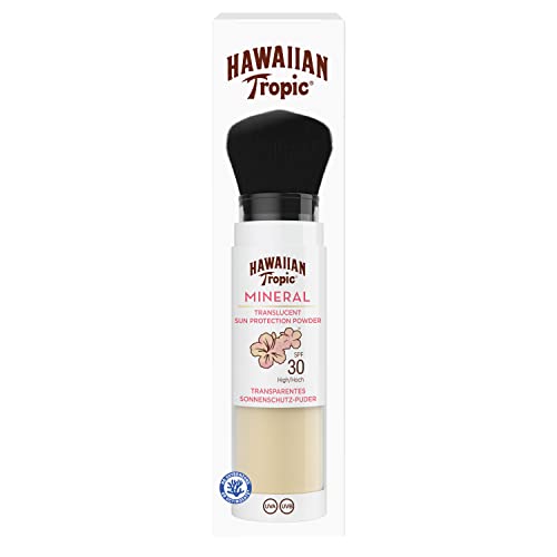 Hawaiian Tropic 30.0 Mineral Brush Spf30, Protezione Solare Viso Spf30 In Polvere Con Comodo Applicatore A Pennello, Con Filtri Minerali