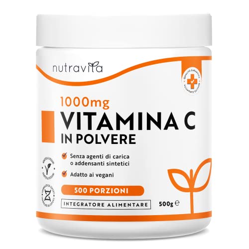 Vitamina C In Polvere 500 G - 1000 Mg Per Porzione - Scorta Per 16 Mesi - Acido Ascorbico Puro In Polvere Finissima - Supporta Il Sistema Immunitario