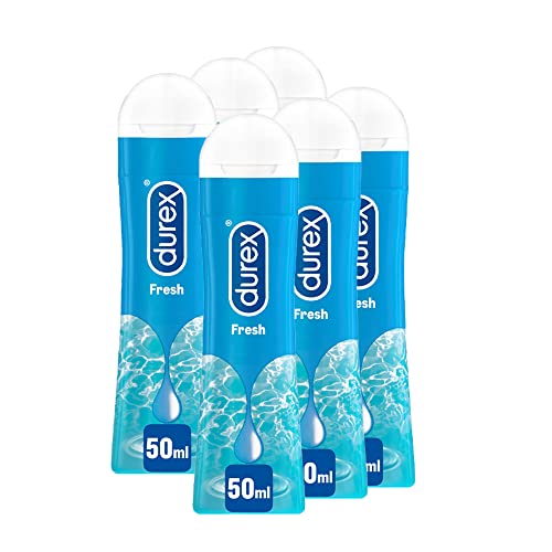 Durex Gel Fresh 50Ml X6, Gel Lubrificante Intimo Sessuale, A Base Acquosa, Effetto Rinfrescante, 300 Ml, Maxi Formato