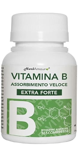 Vitamina B Extra Forte I 365 Compresse (Scorta Per 12 Mesi)| Complex Di Vitamina B Con Vitamina B1, B2, B3, B5, B6, B12, Con Biotina, Acido Folico E V
