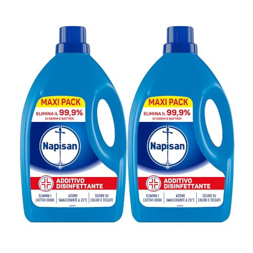 Napisan Additivo Disinfettante Lavatrice, Confezione Da 2 X 2.2 Litri Di Additivo Liquido Per Lavatrice, Contro I Batteri E I Cattivi Odori