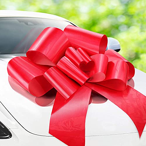 Zoe Deco Fiocco Per Auto Grande (Rosso, 76 Cm / 30"), Fiocchi Regalo, Fiocco Gigante Per Auto, Fiocco Di Compleanno, Fiocco Grande Rosso, Fiocchi Per 