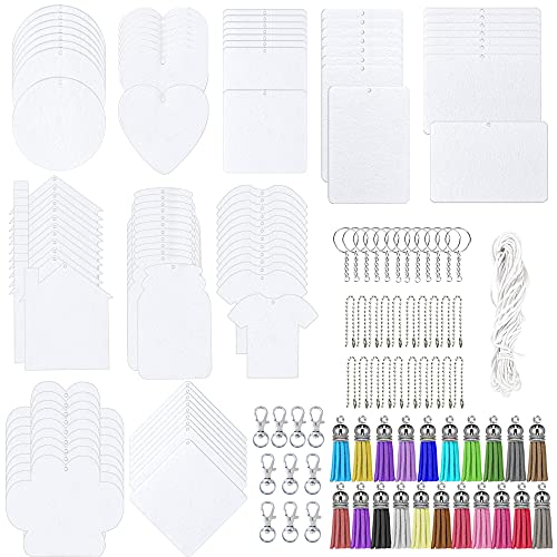 Allazone 160 Pz Deodorante Per Ambienti In Feltro, 10 Forma Sublimazione In Fogli Vuoti Confezione In Feltro Con Corda, Nappa, Catena Di Perline Ondul