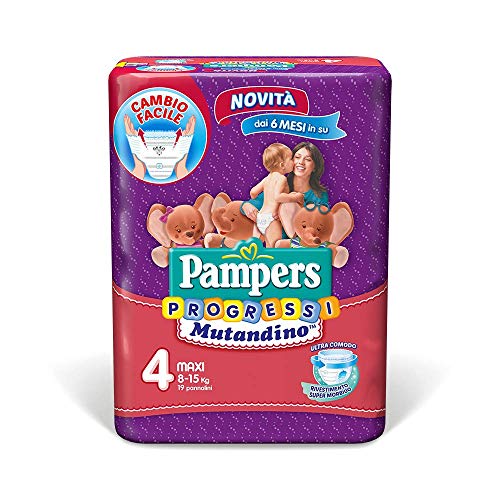 Pampers Progressi Mutandino Maxi Taglia 4 (8-15Kg) 19 Pannolini