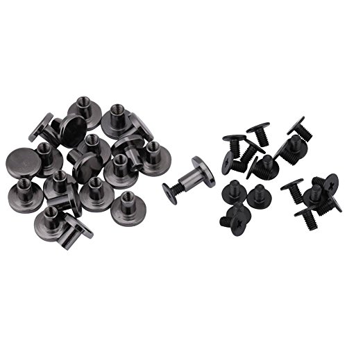 20 Pezzi In Ottone Nero Filettato Testa Piatta Chiodo Chiodo Rivetti Viti In Pelle Fai Da Te Decorazione Del Mestiere Forniture(8Mm)