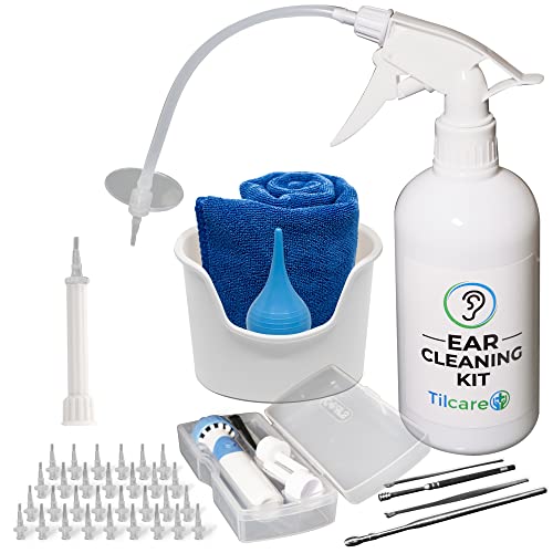 Kit Per Rimozione Di Cerume Con Aspiratore Cerume Tilcare - Sistema Di Irrigazione Per Orecchie - Strumenti Pulizia Orecchie - Include Anche Bacinella
