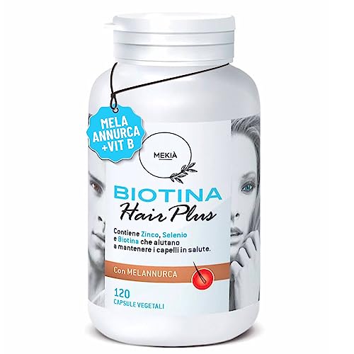 Mekià® Integratore Capelli Biotina Complex - Accelera Crescita Capelli Unghie E Pelle - Rinforzante E Anticaduta Alta Titolazione Di Biotina E Mela An