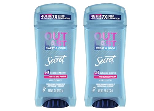 Secret Antiperspirant E Deodorante Per Donne, Outlast Xtend Clear Gel, Proteggere Polvere, 73,7 Gram, Confezione Da 2