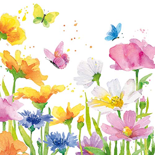 Tovaglioli Happy Spring Primavera, 33X33Cm, 20 St Pacco , 3 Strati, Richiudibile Pacco