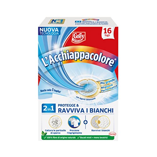 Grey Grey Splendibianco, Fogli Ravviva Intensità Capi Bianchi, Efficacia Sbiancante, 16 Fogli - 30 G