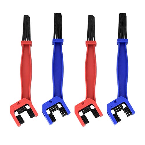 Spazzola Di Pulizia Per Catena Moto Bicicletta, Set Di 4 Spazzole Per Moto, Bici, Auto, Motocicletta, Bicicletta, Multifunzionale Pulisci Kit - Blu E