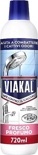 Viakal Fresco Profumo Anticalcare Liquido, 1 Confezioni Da 470Ml, Tecnologia Anti-Goccia, Elimina Fino Al 100% Di Calcare, Combatte I Cattivi Odori, F