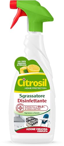Citrosil Sgrassatore Disinfettante, Azione Virucida Completa, Elimina Fino Al 99,9% Di Virus E Batteri, Essenze Di Limone, 650 Ml
