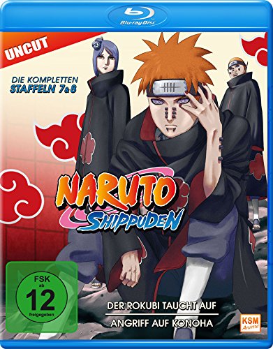 Naruto Shippuden - Der Rokubi Taucht Auf / Angriff Auf Konoha (Staffel 7+8: Folge 364-395 - Uncut) [Blu-Ray]