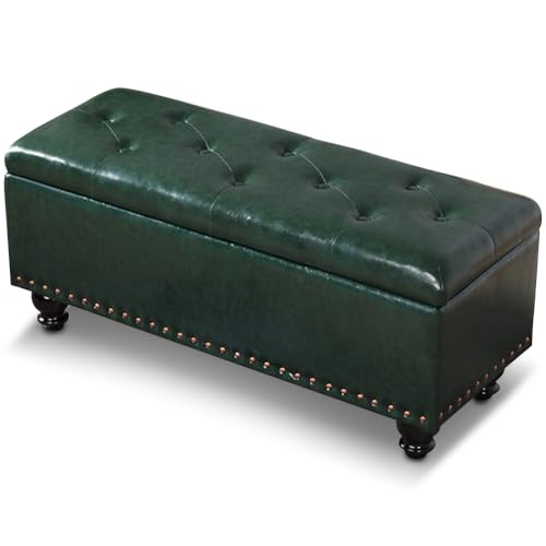Shally Dogan Pouf Cassapanca Contenitore Con Rivestimento In Ecopelle, Poggiapiedi Per Camera Da Letto, Panca, Sgabello Da Salotto Soggiorno, Divanett
