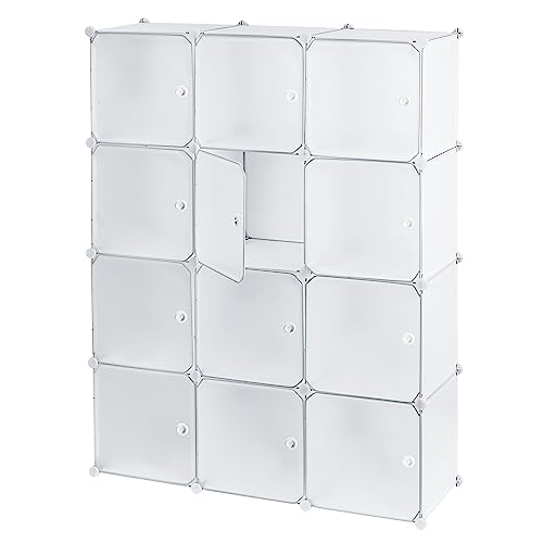 Baroni Home Mobile Componibile Salva Spazio, Organizzatore Con Scomparti Impilabili In Plastica Per Camera Da Letto, Cabina Armadio, Ingresso, Bianco,
