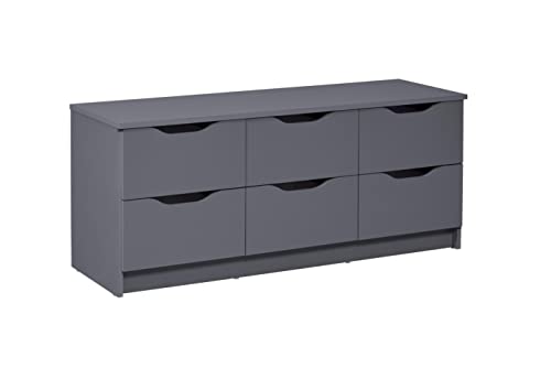 Inter Link - Credenza - Cassettiera - Per Camera Da Letto, Soggiorno, Bagno - Grigio - Ampio Spazio - Legno Composito - Robusto - Di Facile Manutenzio