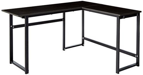 Zinus Luke 135 Cm Scrivania Angolare Nera In Metallo, Scrivania Per Computer A Forma Di L, Scrivania Per Ufficio, Facile Da Assemblare Senza Bulloni