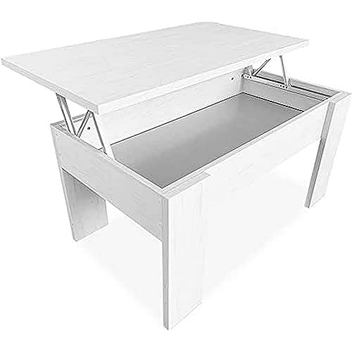 Duérmete Online Mesitaelevablegrispolar001 Sollevabile, Tavolino Da Salotto O Sala Da Pranzo, Misure: 90 Cm (Larghezza) X 50 Cm (Profondità) X 46-57 C