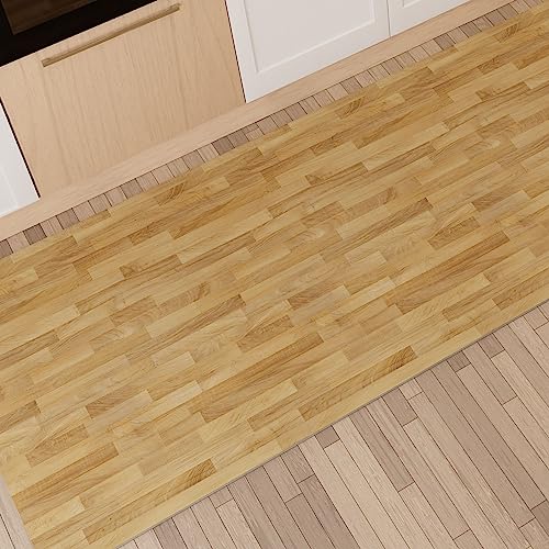 Petti Artigiani Italiani - Tappeto Cucina, Tappeto Cucina Antiscivolo Lavabile, Passatoia Cucina, Tappeto Runner Cucina, 52X100 Cm, Disegno Parquet 02