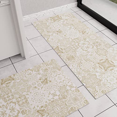 Petti Artigiani Italiani - Tappeto Cucina, Tappeto Cucina Antiscivolo Lavabile, Passatoia Cucina, Tappeto Runner Cucina, 52X180 Cm, Disegno Vietri Tor
