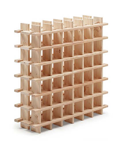 Astigarraga Kit Line Portabottiglie Modulare Rioja Per 36 Bottiglie, Legno Massello Di Pino - 75 X 75 X 22 Cm
