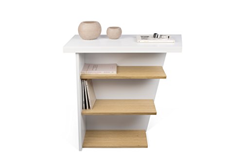 Symbiosis Pisa Consolle, Legno, Bianco/Rovere, 80X38X80 Cm