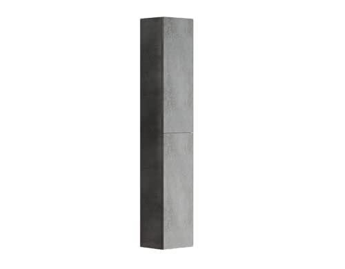 Mama Store Colonna Reversibile Sospesa 2 Ante, L. 30 X P. 22 X H. 160 Cm, Legno, Grigio Cemento