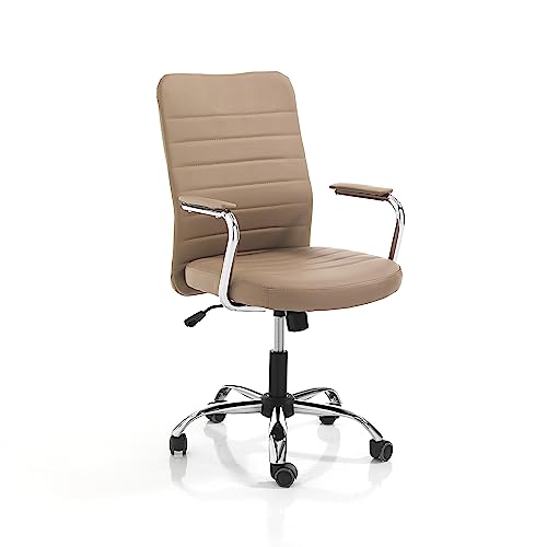 Wink Design Seabrook Brown Poltrona Da Ufficio, Metallo, Marrone, Cromo, H92/ 102X56X66 Cm