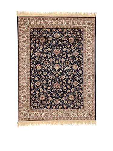 Viva Tappeti Farshian Tappeto Hereke 2, Viscosa, Blu Scuro, 290 X 200 Cm