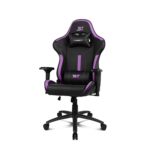 Drift Gaming Chair Dr350 -Dr350Bv - Sedia Da Gioco Professionale, Similpelle, Braccioli 4D, Rotelle Silenziose, Pistone Classe 4, Inclinazione, Cuscin