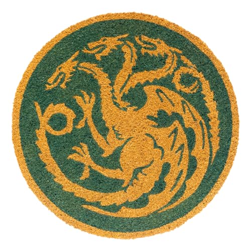 Grupo Erik: Zerbino Trono Di Spade - House Of The Dragon, Tappeto Game Of Thrones Rotondo 50 Cm, Fabbricato Con Base In Pvc Antiscivolo, Tappeto Trono